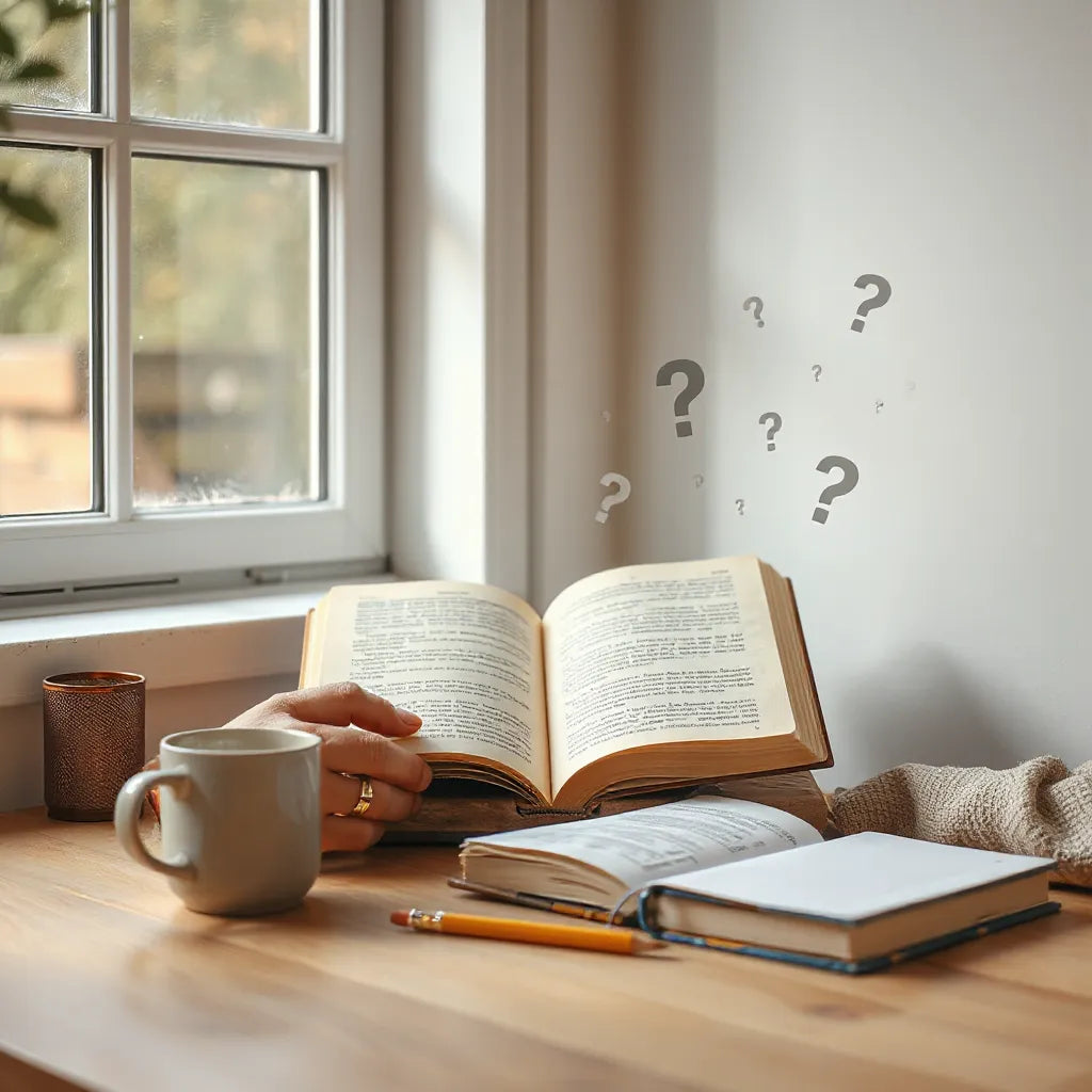 Person reading a storybook at a desk with warm light, suggesting narrative learning and better recall.