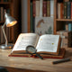 Open children’s mystery e-book with a magnifying glass on a cozy desk