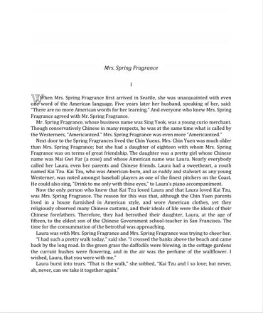 Mrs. Spring Fragrance by Sui Sin Far FN Library Online