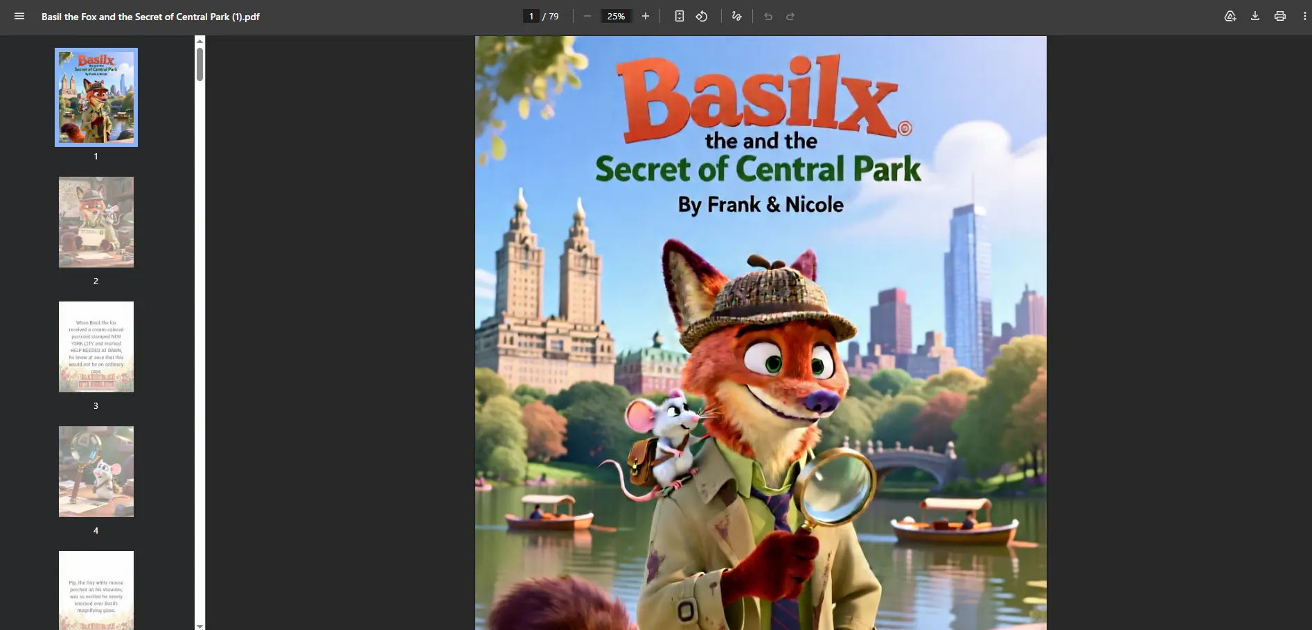 Basil the Fox and the Secret of Central Park FN Library Online
